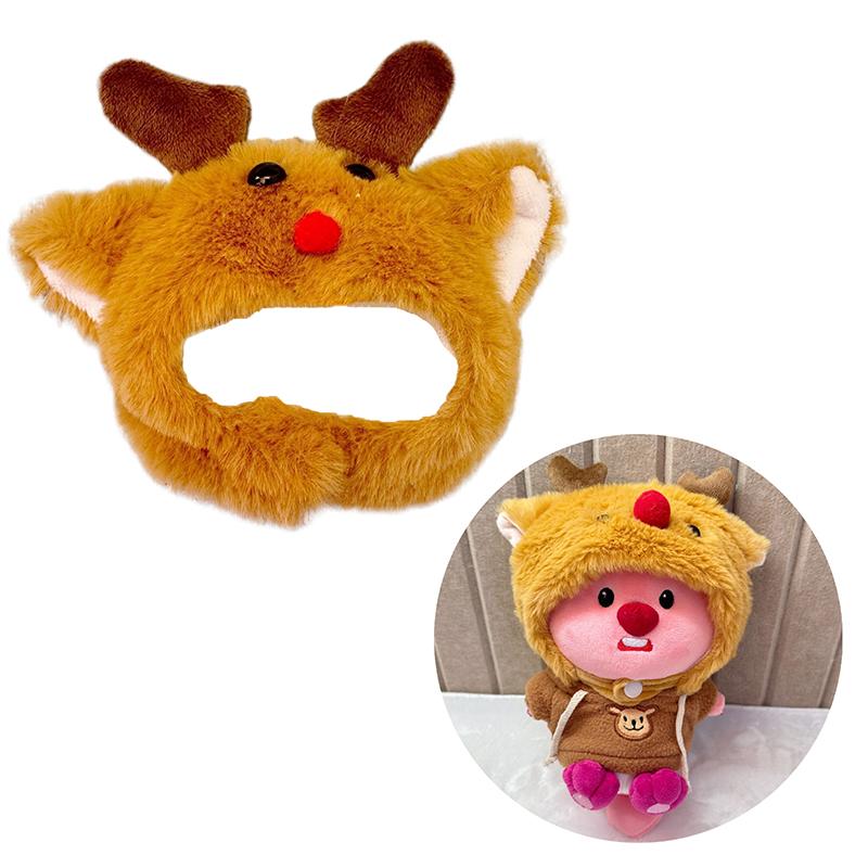 15Cm Doll Headgear Deer Pig Rabbit Cartoon Animal Ear Cap Cos Outfit Change Dressing Game Cute Plush Hat