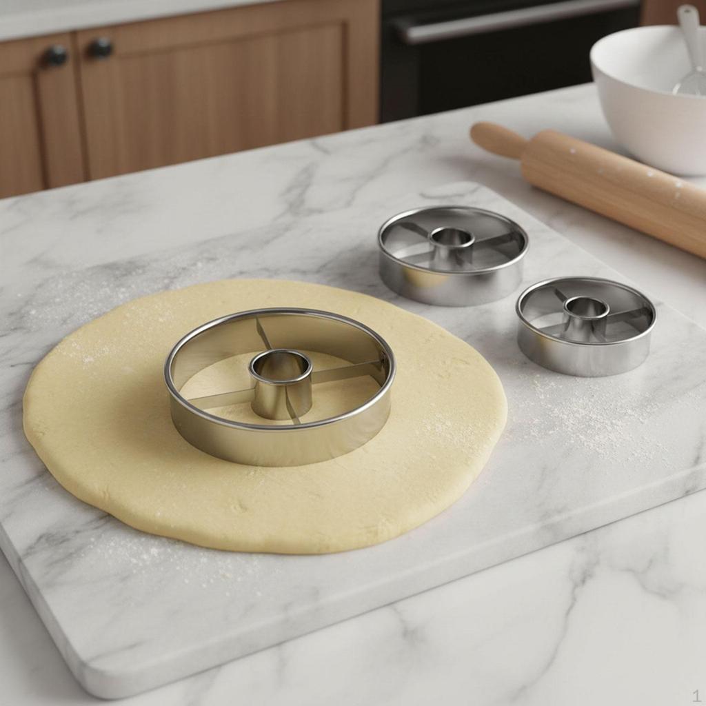 Donut Cutter Set, Professional Stainless Steel Cutting Tool, Modern Ergonomic Design, Easy To Clean,
