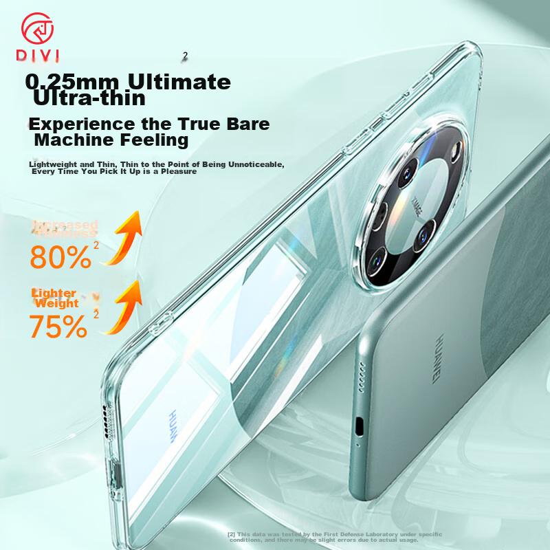 Phone Case for Huawei Mate60, Transparent Soft Cover with Full Protection, Ultra-Thin Airbag Silicone Case for Mate60