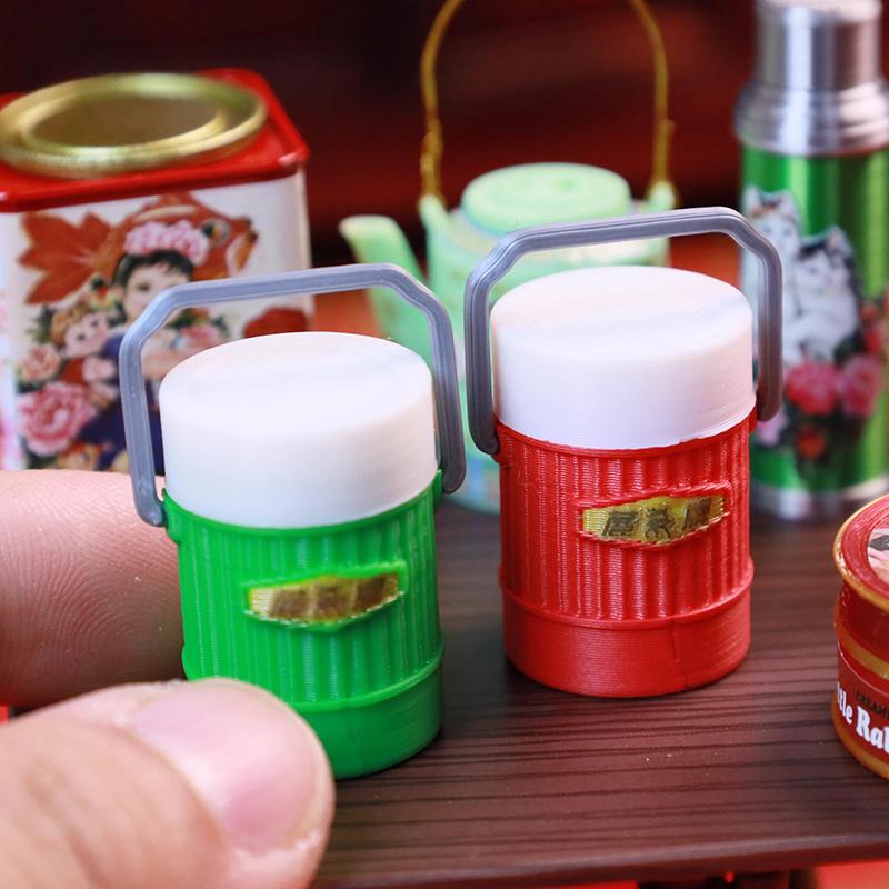 Miniature Dollhouse Chinese Nostalgic Scene Table Warm Kettle Miniature Food Toy Model Ornament For Doll Accessories