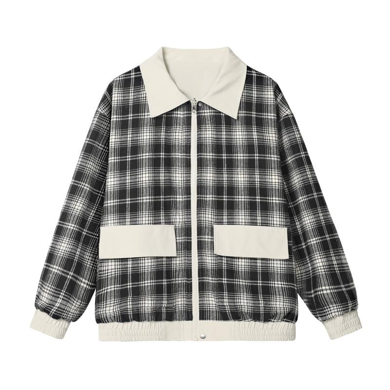 Plaid Jacket Men's New Spring and Autumn Loose Casual Versatile Coat