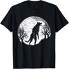Werewolf Howling Moon Spooky Vintage Graphic Men Women Kids T-Shirt