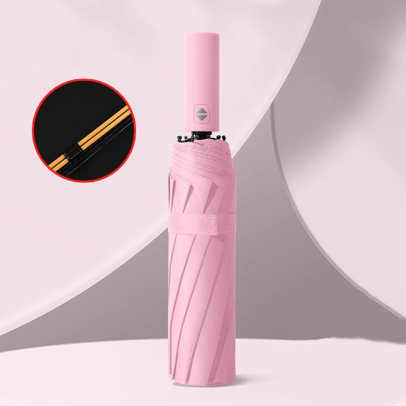 12 Bone Black Glue Fully Automatic Umbrella With Thick And Durable Keel Three Fold Umbrella UV Resistant Folding Umbrella.