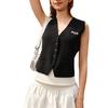FILA Original Casual Versatile Comfortable Skin-Friendly Vest Women Vests Black F51W529406F-BK