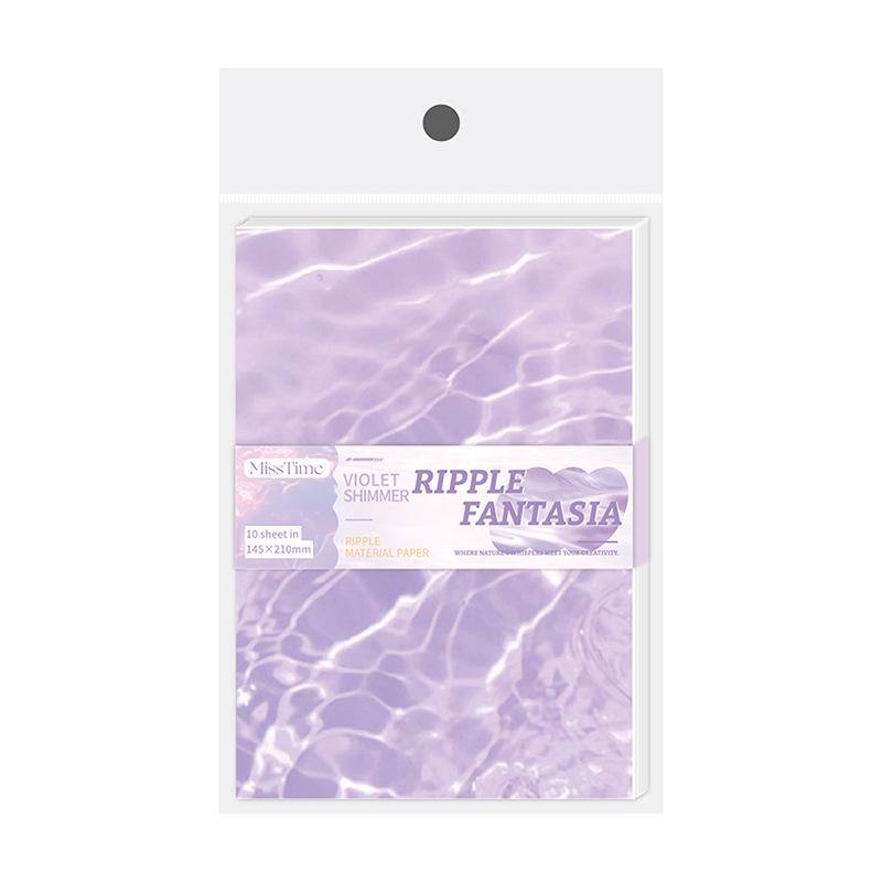 10 Pieces Big Size Rainbow Water Ripple Paper Iridescent Hues Fluid Texture For Diary Planner Album Embellishment