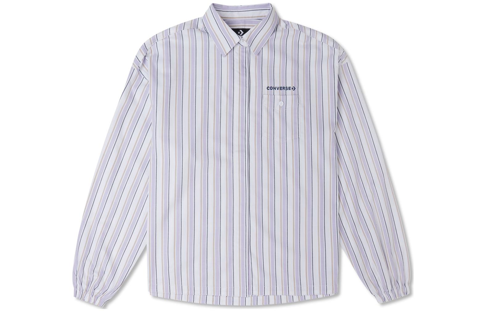 Converse Striped Woven Button-Up Shirt 10024551-A01 XL