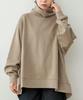 atONE Ribbed Turtleneck Plus Sizes Light Khaki ATK-0114 Women's Fleece-Lined Pullover, 4L-5L,