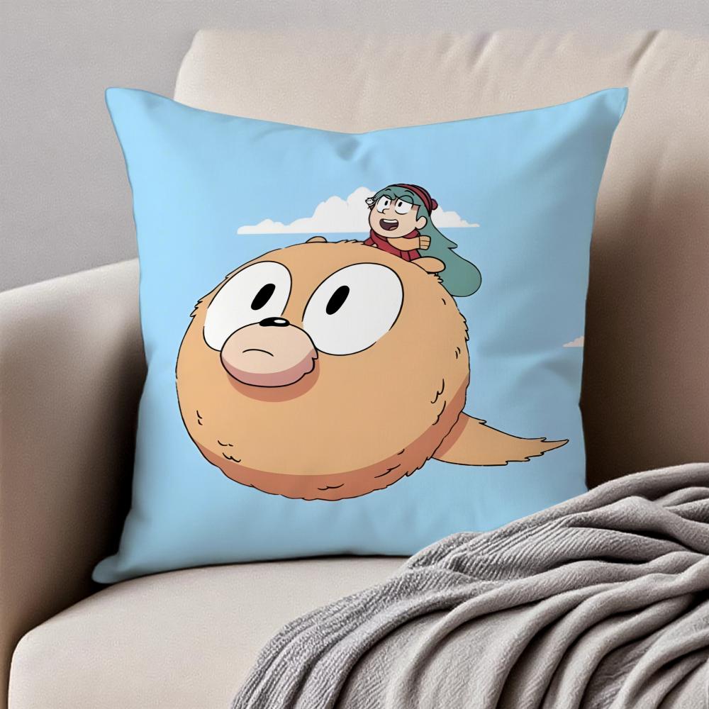 Warm Cute Cartoon H-Hilda Cushion Cover Pillowcase Anti-dustmite Invisible Zipper Short Plush Sofa Cushion