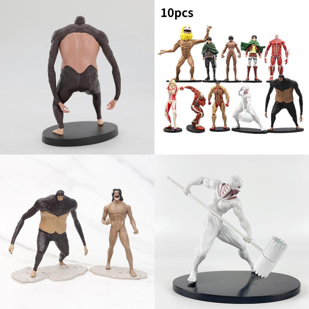 High Quality Attack On Titan Action Figures Set Featuring Eren Mikasa Levi Beast Titan Collectible Toys