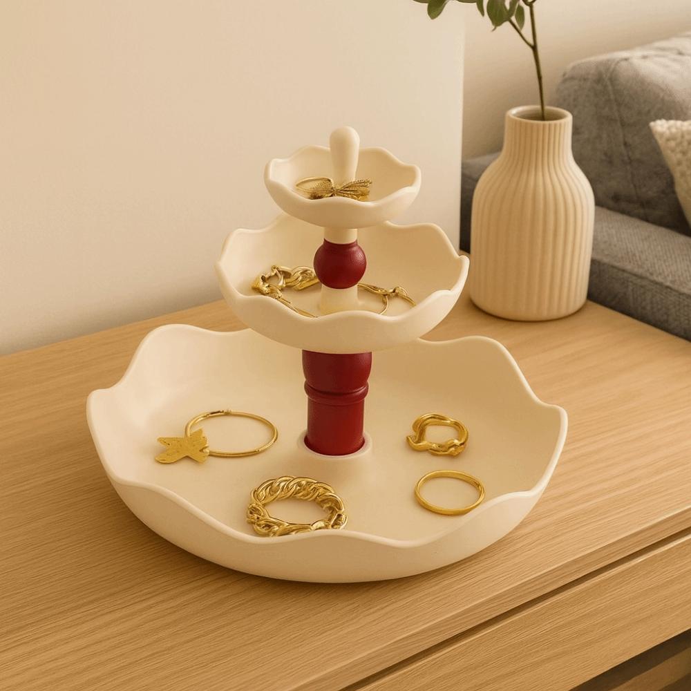 Large Capacity Jewelry Key Holder Anti Slip Decorative Jewelry Display Rack Multi-layer Plastic Desktop Storage Box Entryway