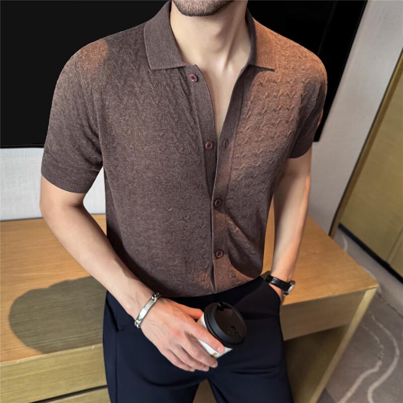 

Patova Men s Lyocell Linen Blend Jacquard Knit V-Neck Tee XL