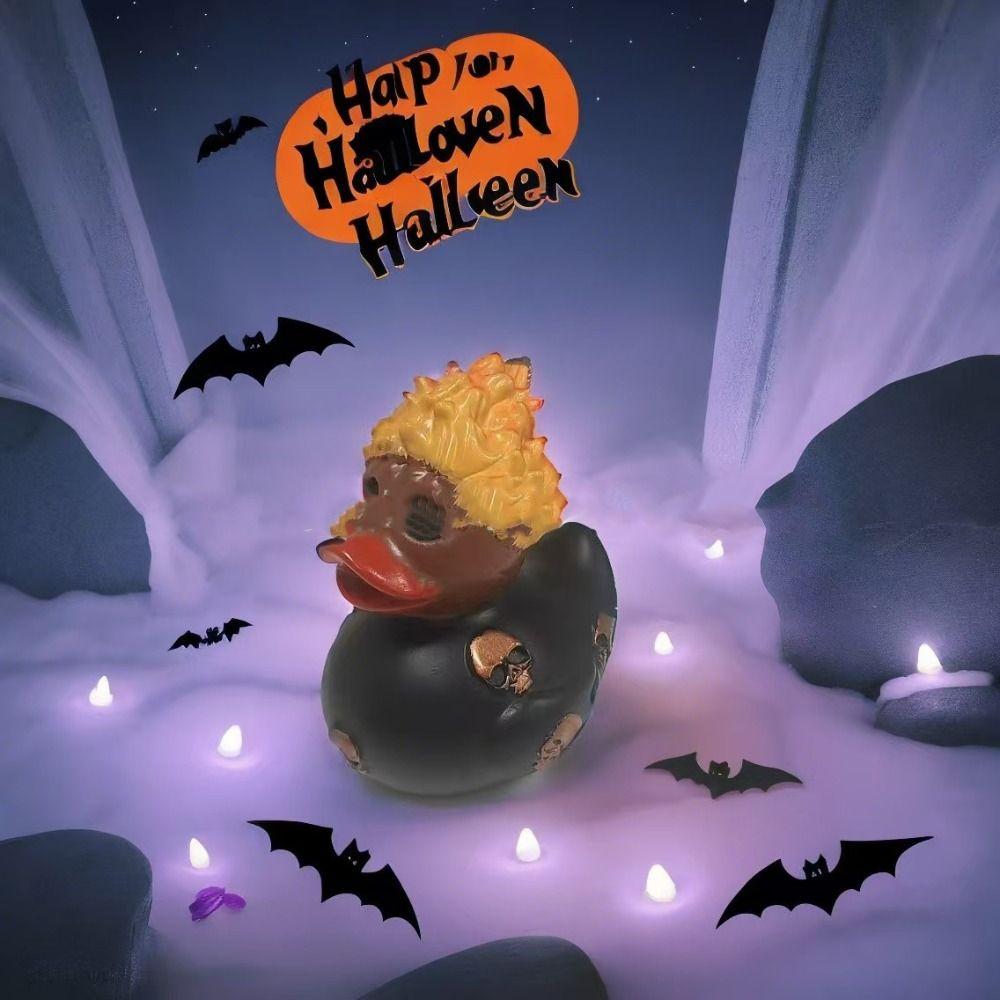 Funny Halloween Duck Ornament Statue Resin Animal Figurine Garden Miniatures Party Props