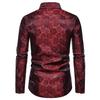 Men's Long Sleeve Fashionable Shirt Rose Print Casual Button Shirts Men Lapel Spring Formal Clothing