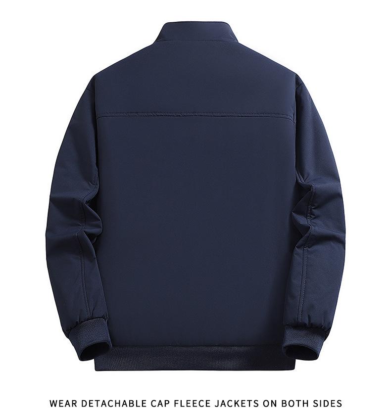 Men's Warm Velvet Jacket, Stand Collar, Versatile for All Ages, Casual Fit for Autumn & Winter