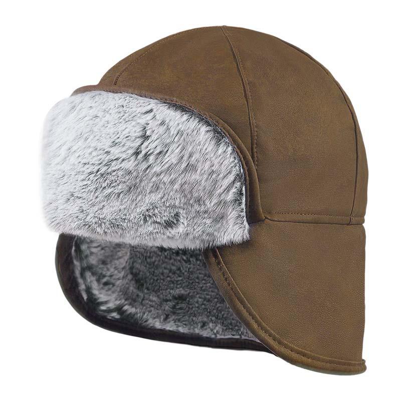 Winter new cold-proof leather cycling cap men's velvet warm ear protection outdoor ski cap windproof women's warm hat