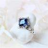 Huitan White/Green/Blue/Red/Multicolored Square CZ Wedding Rings for Women Zinc Alloy Color Luxury Engagement Rings Female Zircon