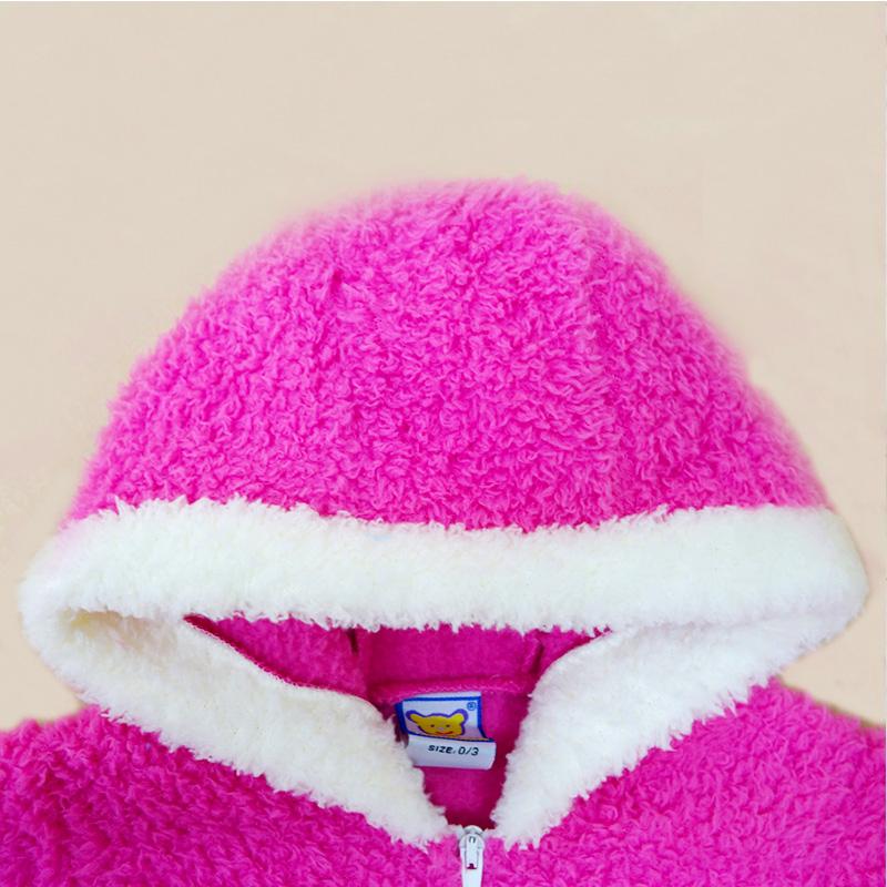 Noworodki Chłopcy Dziewczynki Koralowy Polar Zimowy Zestaw Ubrań Casualowy Zestaw Stroje Sportowe Zamek Błyskawiczny Ciepłe Ubranie