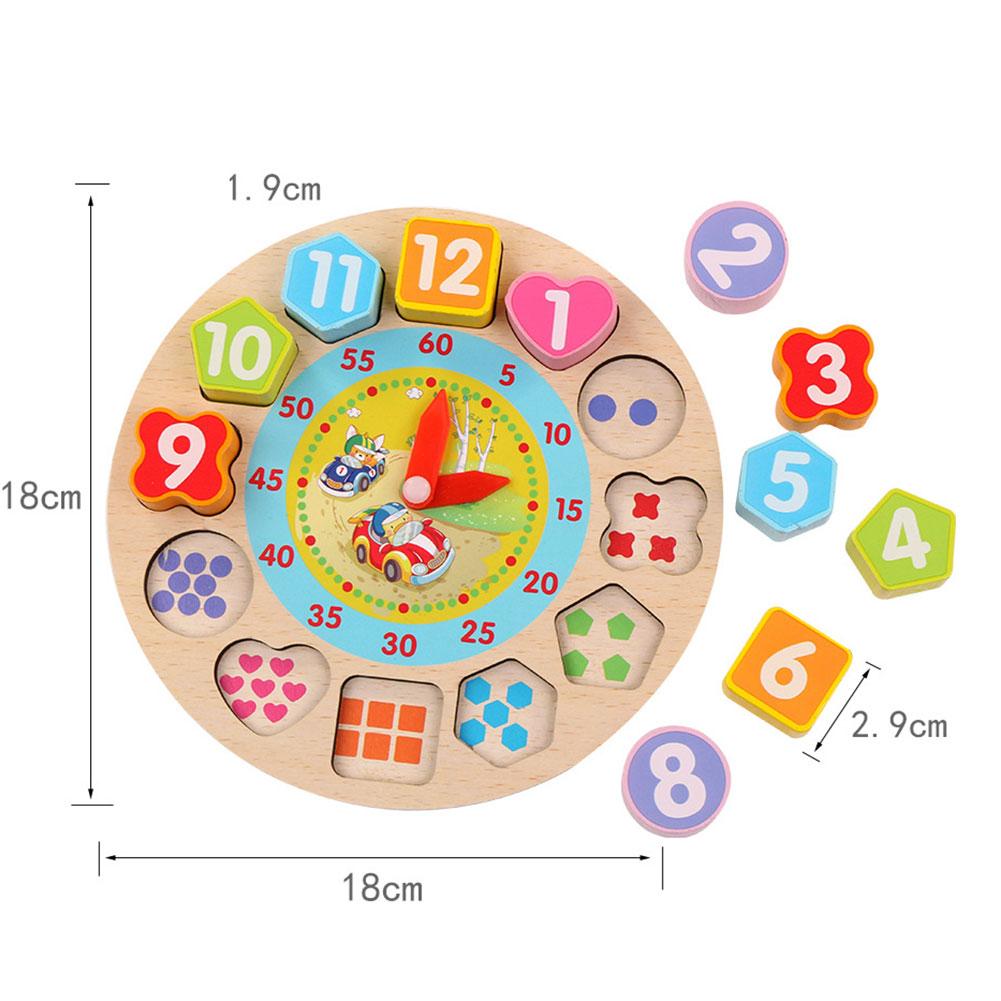 Wooden Puzzle Clock Toy Cognitive Digital Clock Wooden Watch Jigsaw Toys