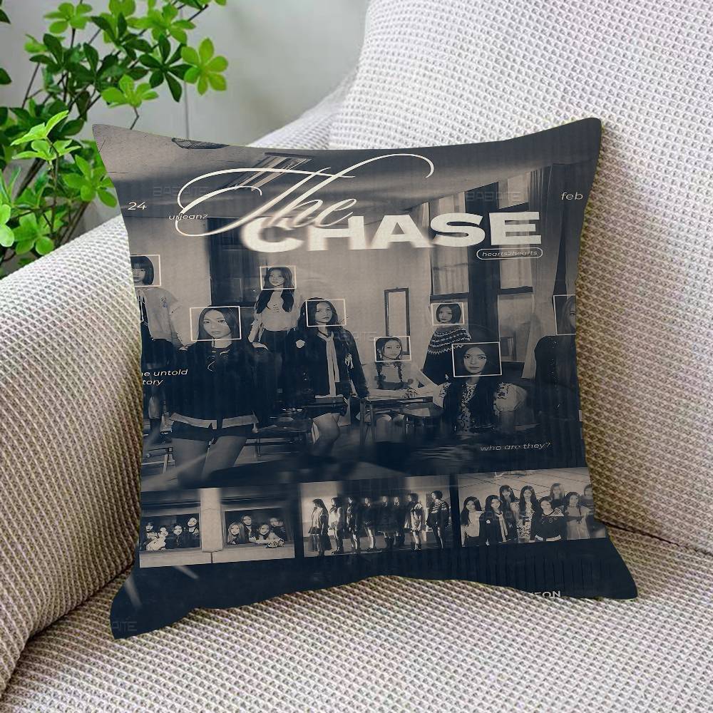 H2H H-Heart2Heart Kpop Style Personalized Pillow Dust Cover Bedroom Kids Party Decoration Pillowcase Birthday Children Gift Peach skin 18*18(CM)-1Pcs