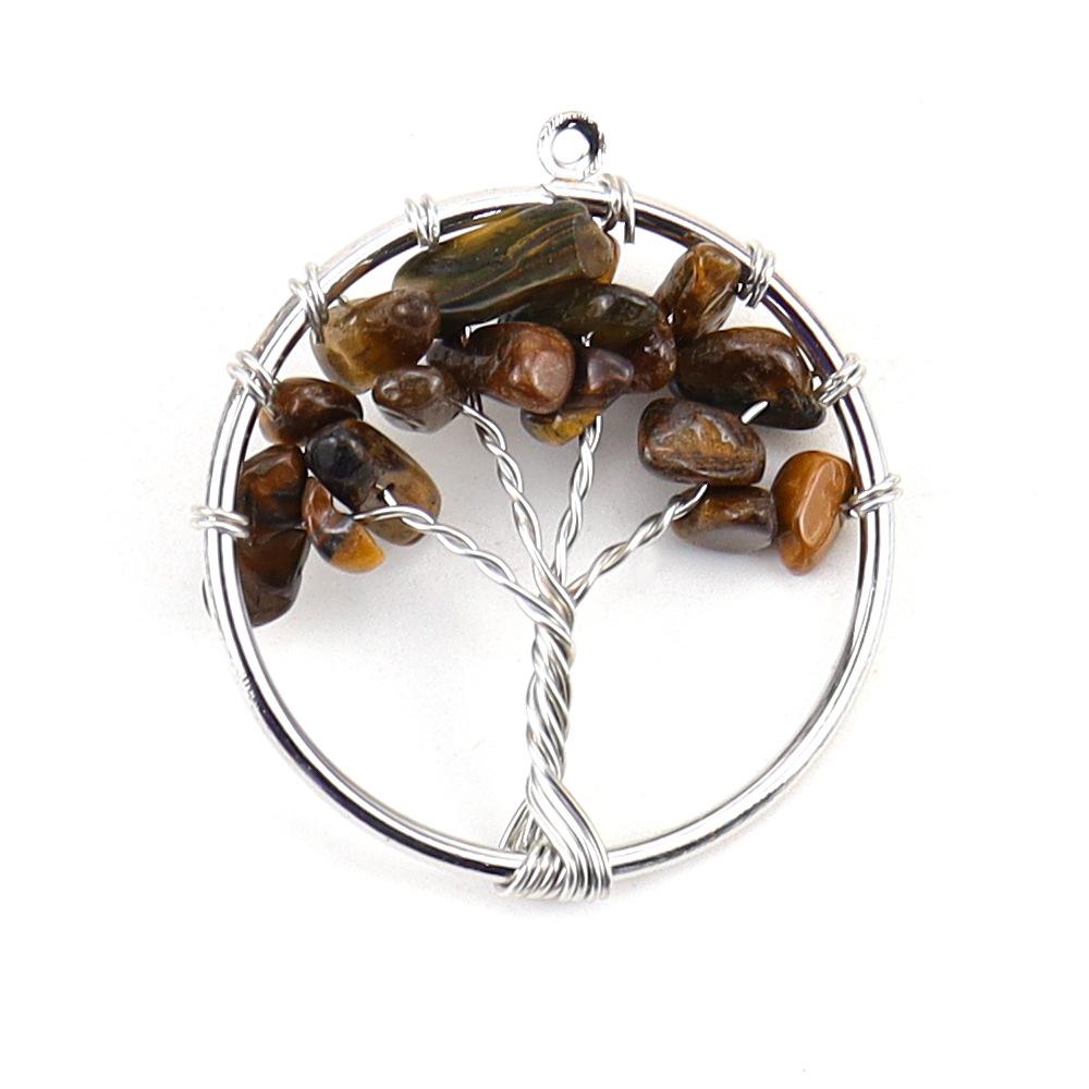 3Cm Tree Of Life Pendant Natural Crystal Gravel Fortune Tree Necklace Accessories N114