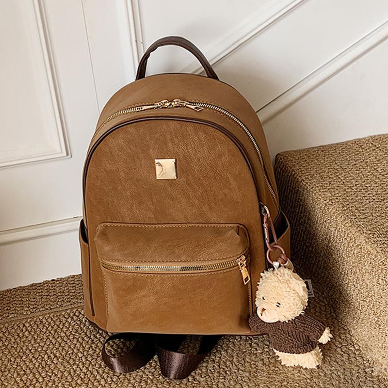 Fashionable Retro-style Women's Casual Travel Large Capacity Backpack with High-end Feel and Double Shoulder Straps