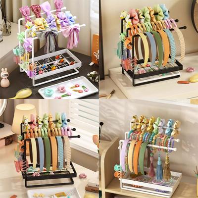 Suporte Organizador Prático para Elásticos de Cabelo e Laços, Solução de Armazenamento de Joias para Faixas de Cabelo e Presilhas de Garra no Quarto ou Banheiro
