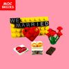 MOC Bricks Figure bracelet diamon bride groom Marriage Marry wedding Chain Constructing Blocks Assembled Children Friends Playthings Present
