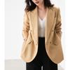 Women's Double-Breasted Slim-Fit Blazer - Formal High-End Jacket for Spring and Autumn