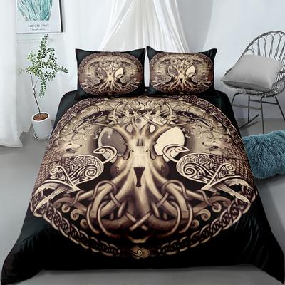 Vigvisir Viking Art Constellation Bedding Set EU Single Double King US Twin Full Queen King Ethnic Duvet Cover Set For Halloween