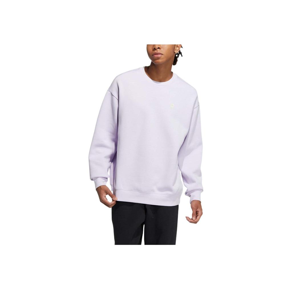 Adidas NEO Pure Color Logo Print Crew Neck Sweatshirt Unisex Tops White HY9658