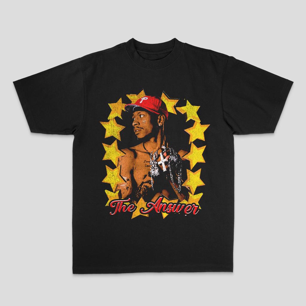 2025 Allen IVERSON American Men's and Women's Loose 100% Cotton Direct Spray Summer Loose Short Sleeve T-shirt