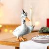 Party Cake Candle Holder Cake Topper Animal Candle Holder Goose Dog Figurine Taper Candle Holder for Cakes Candles Birthday Party Supplies
