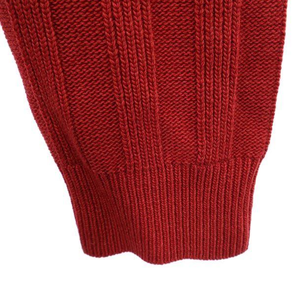Louis Vuitton Long Sleeve Cable Knit Crew Neck Knit Red Men's Used