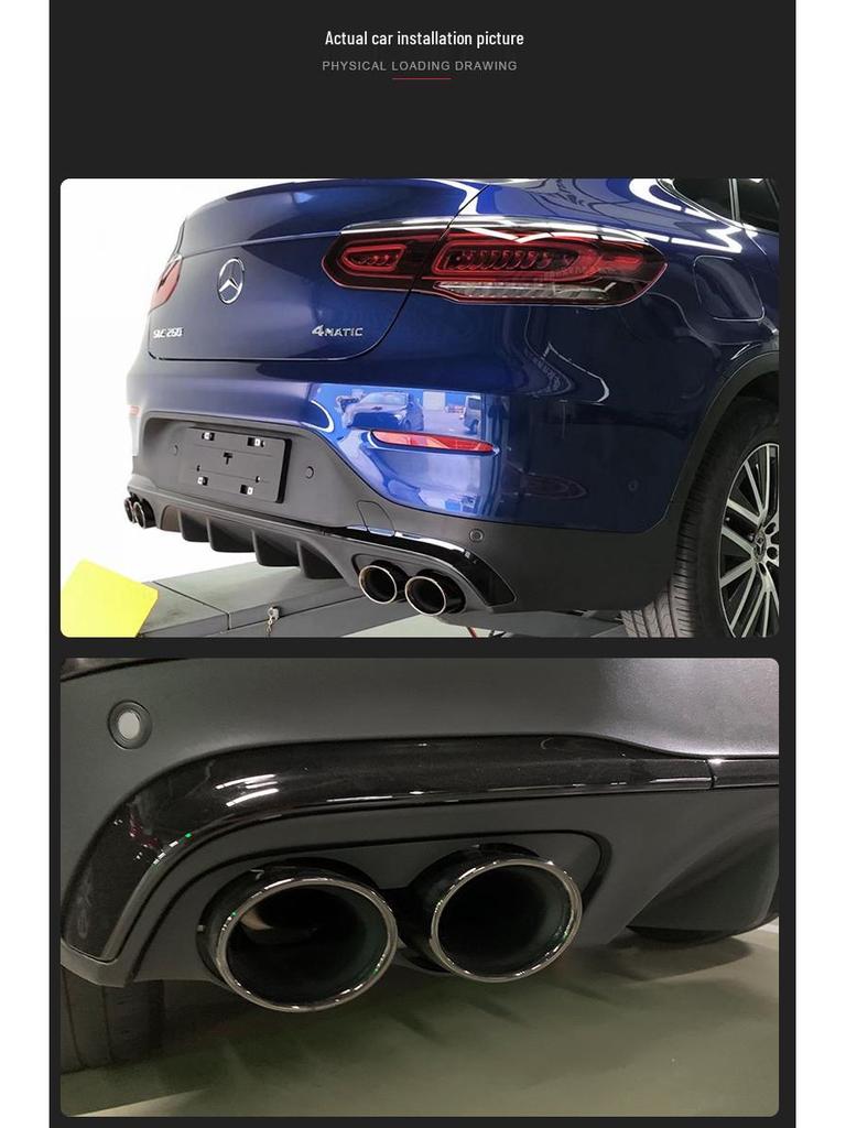 Mercedes-Benz GLC Coupe C43 Style 4-Outlet Rear Lip Stainless Steel Tailpipe