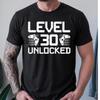 Summer Casual Gamestyle Shortsleeved Tshirt Unlocked At Level 30 For Players Birthday Game Gift Tshirt For 30yearolds