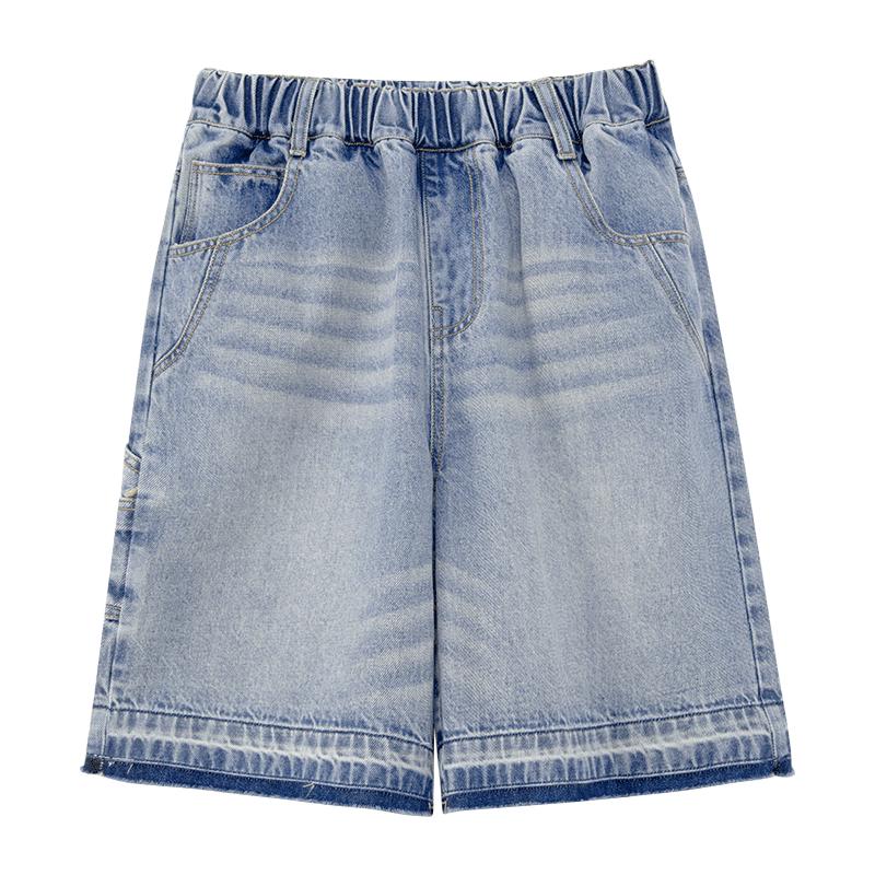 ZuoXi Boys  Colorblock Washed Denim Shorts 150