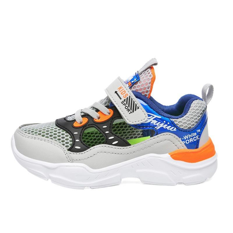 Boys' Shoes 2025 New Summer Children's Mesh Hollow Breathable Frame Shoes Medium and Large Children's Soft-soled Non-slip Sports Shoes