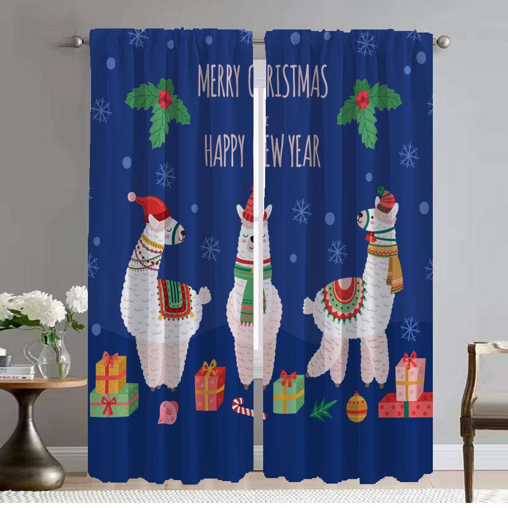 Küchenvorhänge für Wohnzimmer Vorhang für Zimmer 2 Paneele Alpaka-Rollos Raumteiler Heim-Innenvorhänge Halloween-Dekoration