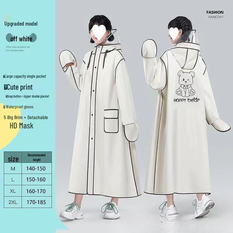 Full-Length Rainproof Poncho for Adults - Unisex Raincoat for Electric Car or Bicycle Riding