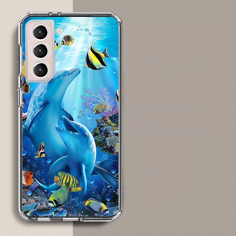 Deep sea turtle dolphin landscape Phone Case For Galaxy A14 A24 A34 A54 Samsung A02S A12 A22 A32 A42 A52 A72 A13 A33 A53 5G A03