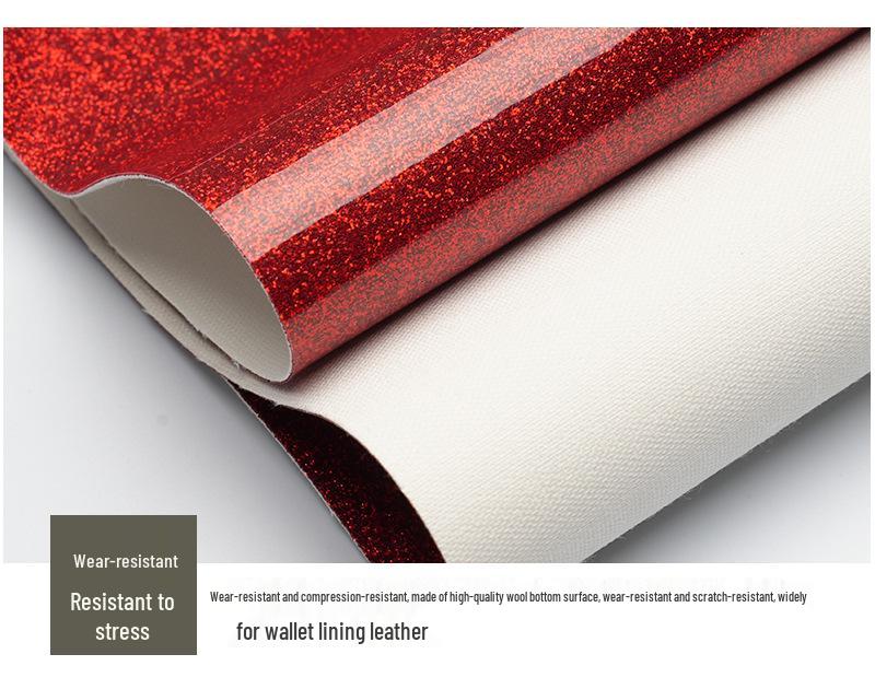Non-Shedding Soft Glitter PU Leather Fabric Mirror Finish