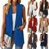 2025 Summer Sleeveless Suit Jacket: Women's Solid Color, Loose Fit, with Suit Collar