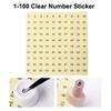 3Sheets 1-100 Clear Number Sticker Label For Nail Polish Color Gel Varnish Marking Numbering Digital Label Manicure Tool