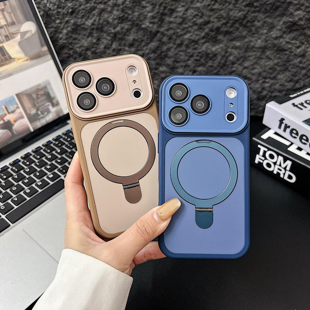 iPhone 17 Pro Max Skin-Feel Protective Case with Magnetic Stand, Anti-Drop, Compatible for Apple 17 Pro Max