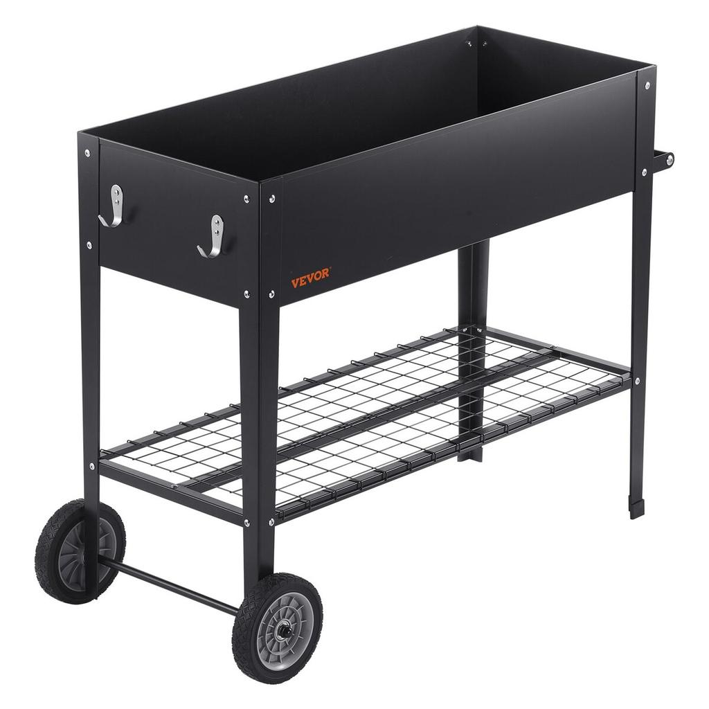 Raised Garden Bed, 42.5 X 19.5 X 31.5 Inch Galvanized Metal Planter Box, Elevated Outdoor Planting Boxes with Legs, for Growing