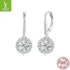 Simple Classic Sparkling One-Carat Buckle, Luxurious Charm Temperament S925 Sterling Silver Earrings Earrings