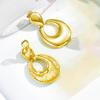 Vintage Golden Smooth Teardrop Clip on Earrings for Women Metal Thick Geometric Non Pierced Drop Earring Statement Party Jewelry