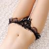 Low Waist Pearl Massage Open Crotch Lace Thong T-back Lingerie 2064