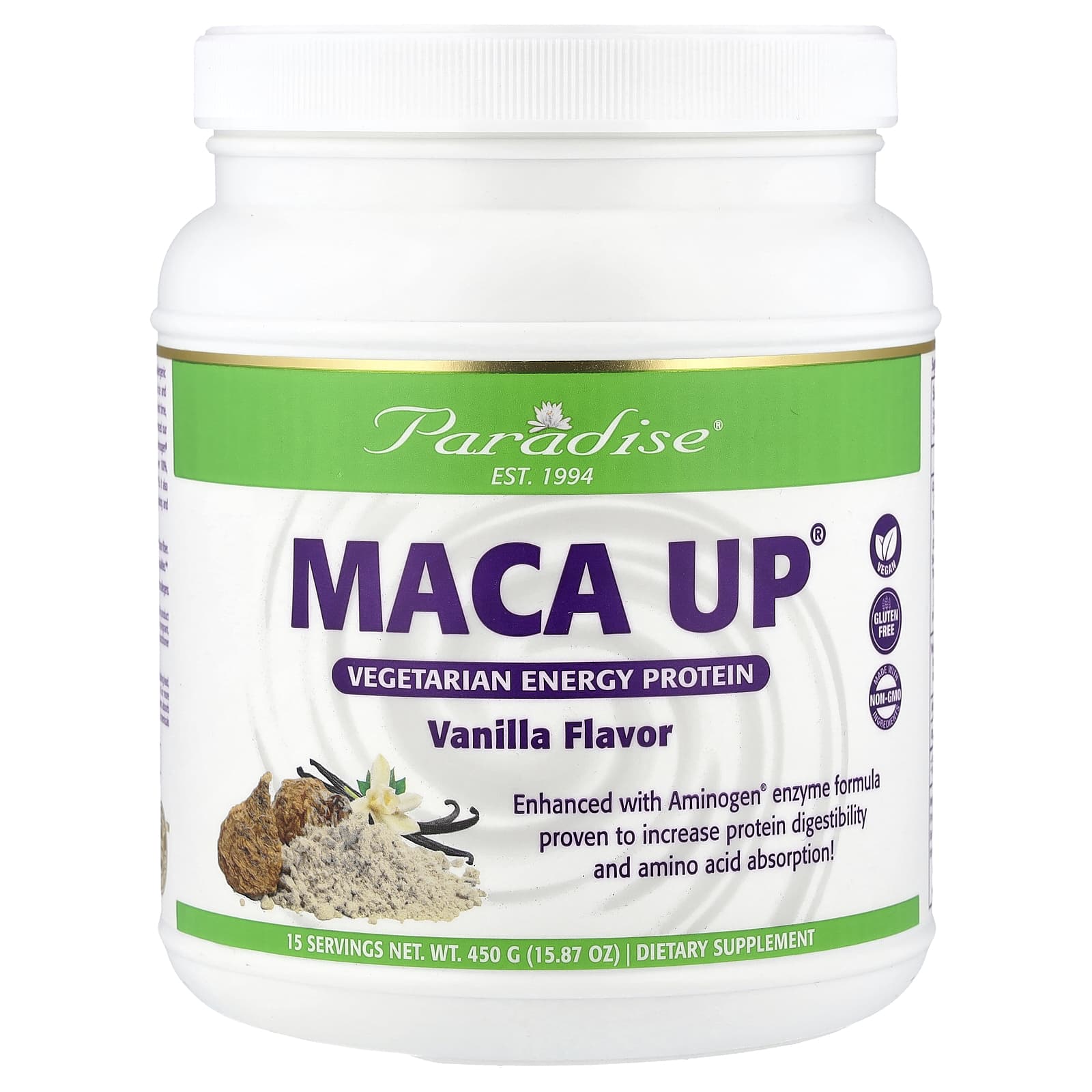 

Maca Up, Veggie Energy Protein, Vanilla, 450G(15.87Oz)