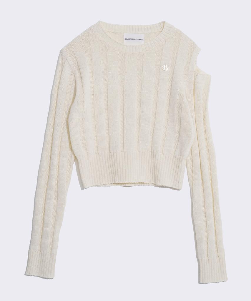 HARDCORE HAPPINESS Side Cutout Round Knit_Ivory